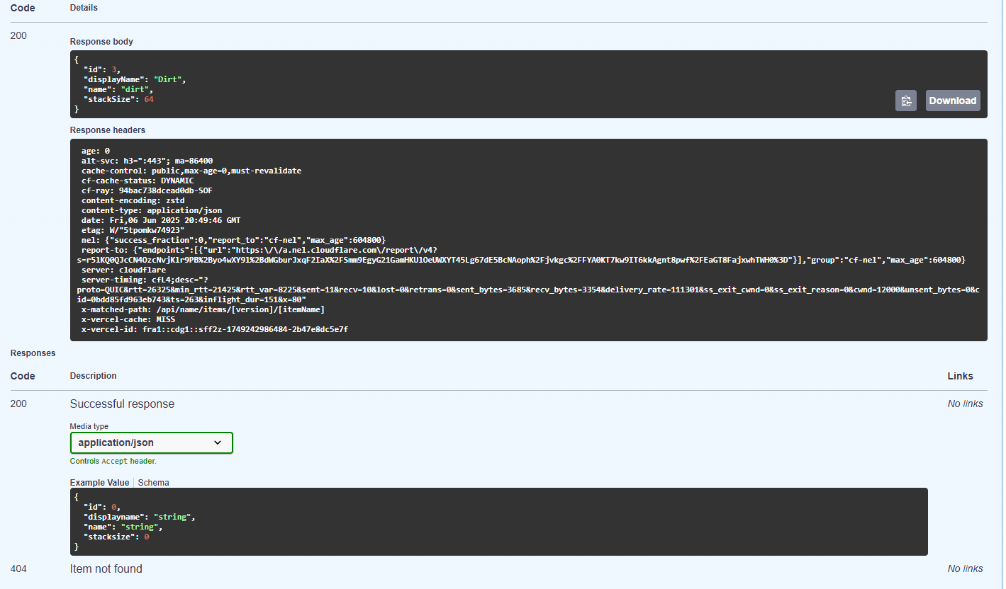 Minecraft Items API v2 Image 5